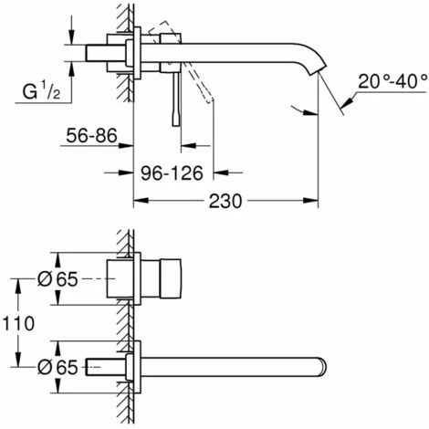 Grohe Essence 2-Loch-Waschtischbatterie chrom 29193001 Grohe Essence 2-Loch-Waschtischbatterie Chrom 29193001 -GROHE Geschäft 44161725 3