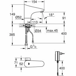 Grohe Europlus E Infrarot-Elektronik Für Waschtisch 1/2" Mit Mischung Und Temperaturbegrenzer Chrom 36015001 -GROHE Geschäft 44161727 3