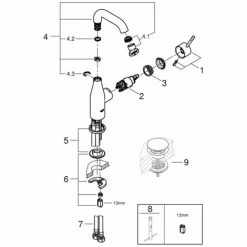 Grohe Essence Einhand-Waschtischbatterie 1/2" M-Size Chrom 24176001 -GROHE Geschäft 44161813 5