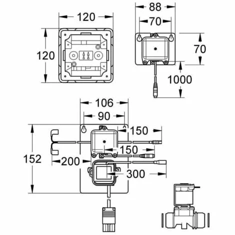 Grohe Austausch Elektronik Radar 43863 für Unterputz RADAR Urinal Altanlagen Grohe Austausch Elektronik Radar 43863 Für Unterputz RADAR Urinal Altanlagen -GROHE Geschäft 44170400 3