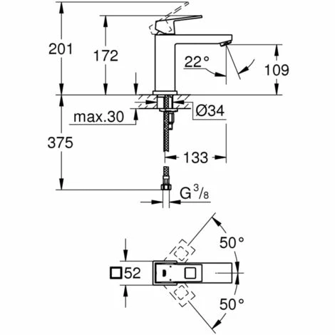 Grohe Eurocube Einhand-Waschtischbatterie 1/2" M-Size chrom 23446000 Grohe Eurocube Einhand-Waschtischbatterie 1/2" M-Size Chrom 23446000 -GROHE Geschäft 44172814 4