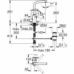 Grohe Eurodisc Cosmopolitan Einhand-Waschtischbatterie 1/2" L-Size Chrom 23054003 -GROHE Geschäft 44172898 3