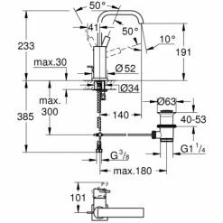 Grohe Allure Einhand-Waschtischbatterie 1/2" L-Size Chrom 32146000 -GROHE Geschäft 44172994 4