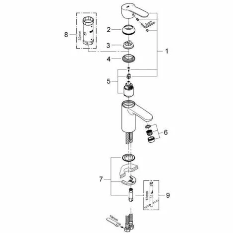 Grohe Eurostyle Cosmopolitan Einhand-Waschtischbatterie 1/2" S-Size chrom 3246820E Grohe Eurostyle Cosmopolitan Einhand-Waschtischbatterie 1/2" S-Size Chrom 3246820E -GROHE Geschäft 44173427 4