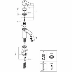 Grohe Eurostyle Cosmopolitan Einhand-Waschtischbatterie 1/2" S-Size Chrom 3246820E 6 Grohe Eurostyle Cosmopolitan Einhand-Waschtischbatterie 1/2" S-Size Chrom 3246820E -GROHE Geschäft 44173427 5