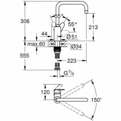Grohe Eurodisc Cosmopolitan Einhand-Spültischbatterie 1/2" Chrom 32259003 -GROHE Geschäft 44174416 4