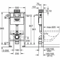 Grohe Rapid SL Element Für WC 100 M Bauhöhe 38525001 -GROHE Geschäft 44174794 3