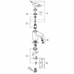 Grohe Eurocube Einhand-Waschtischbatterie 1/2" S-Size Chrom 2313200E -GROHE Geschäft 44174890 4