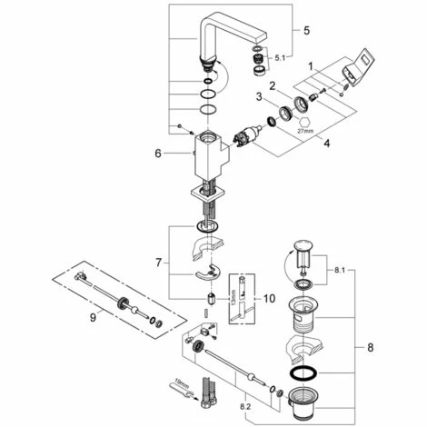 Grohe Eurocube Einhand-Waschtischbatterie 1/2" L-Size chrom 2313500E Grohe Eurocube Einhand-Waschtischbatterie 1/2" L-Size Chrom 2313500E -GROHE Geschäft 44175721 5