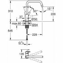 Spültischmischer Mit Schwenkbarem Auslauf Grohe Start 30470000 | Chrom -GROHE Geschäft 44817803 5