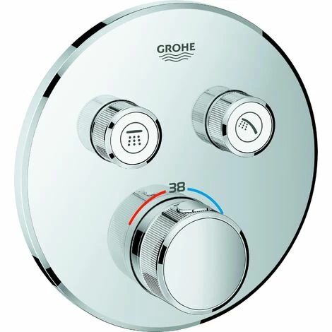 Grohe Thermostat GROHTHERM SMARTCONTROL rund, 2 Absperrventile hard graphite 29119A00 Grohe Thermostat GROHTHERM SMARTCONTROL Rund, 2 Absperrventile Hard Graphite 29119A00 -GROHE Geschäft 49663837 1