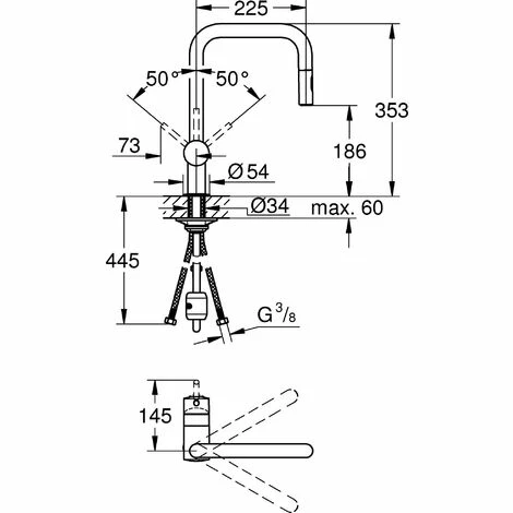 Grohe Einhand-Spültischbatterie MINTA U-Auslauf, herausziehbare Dual Spülbrause hard graphite 32322A02 Grohe Einhand-Spültischbatterie MINTA U-Auslauf, Herausziehbare Dual Spülbrause Hard Graphite 32322A02 -GROHE Geschäft 49807224 4