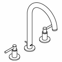 Grohe 3-Loch-Waschtischbatterie ATRIO DN 15, Hebelgriffe Cool Sunrise 20009GL3 -GROHE Geschäft 55080403 2