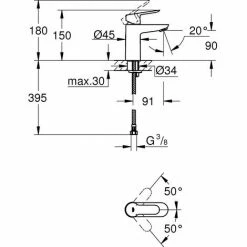 Grohe BauEdge Waschtischbatterie S-Size DN15 3 Grohe BauEdge Waschtischbatterie S-Size DN15 -GROHE Geschäft 55341595 2