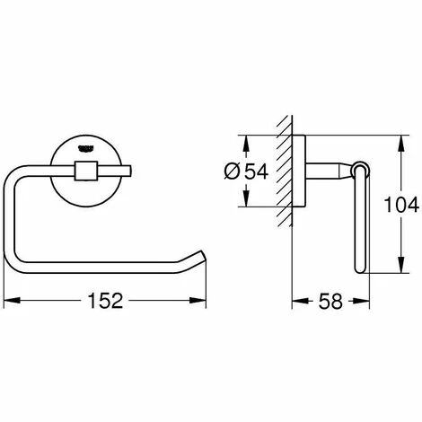Grohe Bau Cosmopolitan WC-Papierhalter 4 Grohe Bau Cosmopolitan WC-Papierhalter – Bild 2