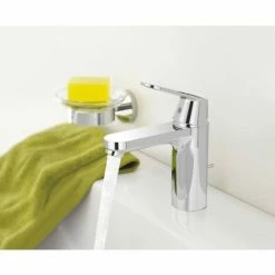 Grohe Eurosmart Einhand Waschtischbatterie M-Size Verchromt Mit Zugstangen-Ablaufgarnitur