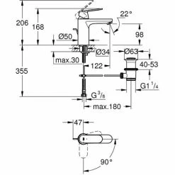 Grohe Eurosmart Cosmopolitan Einhand-Waschtischbatterie, DN 15 M-Size -GROHE Geschäft 55341950 2