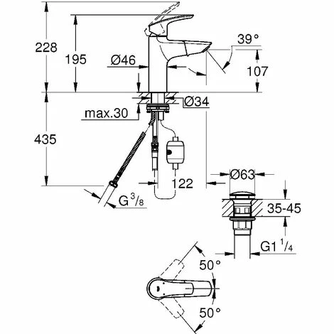 Grohe Eurosmart Einhand-Waschtischbatterie, M-Size mit ausziehb. Auslauf Grohe Eurosmart Einhand-Waschtischbatterie, M-Size Mit Ausziehb. Auslauf -GROHE Geschäft 55341951 3