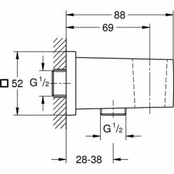 GROHE Wandanschlussbogen EUPH Cube DN 15 Ha Graph 26370A00 -GROHE Geschäft 55343050 3
