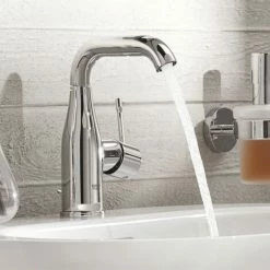Grohe Essence Einhand Waschtischbatterie Mit Schwenkbarem Auslauf, M-Size Mit Zugstangen-Ablaufgarnitur