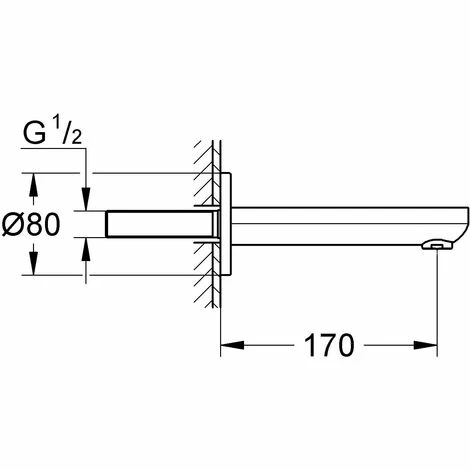 Grohe Wanneneinlauf Eurosmart Cosmopolitan, Ausladung 170 mm, Mousseur Grohe Wanneneinlauf Eurosmart Cosmopolitan, Ausladung 170 Mm, Mousseur -GROHE Geschäft 55607126 2