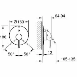 Grohe Einhand-Wannenbatterie ESSENCE Hard Graphite 19285A01 -GROHE Geschäft 55783266 4
