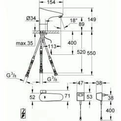 GROHE Waschtisch-Batterie Europlus E 34197 IR DN15 Mit Mischung Und Steckertrafo Chrom -GROHE Geschäft 5625642 2