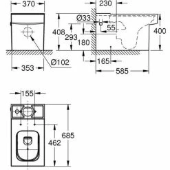 Grohe Cube Keramik Stand-WC-Kombination -GROHE Geschäft 56534063 4