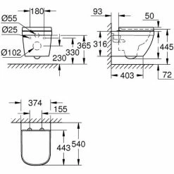 Grohe Euro Keramik Wand-Tiefspül-WC-Set -GROHE Geschäft 56534065 2