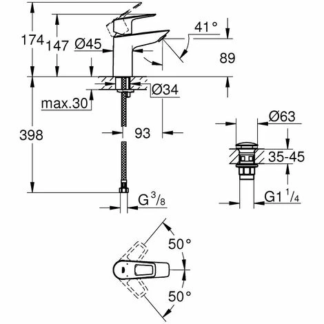 Grohe Einhand-Waschtisch-Batterie BauLoop Neu, mit Push-Open-Ablaufgarnitur, S-Size Grohe Einhand-Waschtisch-Batterie BauLoop Neu, Mit Push-Open-Ablaufgarnitur, S-Size -GROHE Geschäft 56534900 2