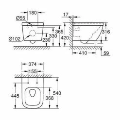 Grohe Euro Keramik Wand-Tiefspül-WC Alpinweiß Ohne -GROHE Geschäft 56535979 3
