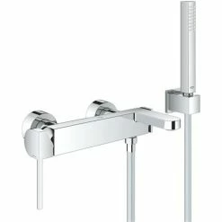Grohe Plus Wannenbatterie, Für Wandmontage, Mit Brausegarnitur Chrom