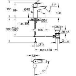Grohe Einhand-Waschtisch-Batterie BauLoop Neu, Mit Ablaufgarnitur, M-Size -GROHE Geschäft 56538284 2
