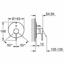 Grohe Einhebel-Wannenarmatur Essence 19285für Rapido E Hard Graphite Gebürstet -GROHE Geschäft 56544578 2