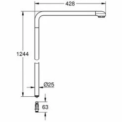 GROHE Ersatzrohr 48497, Für Duschsysteme, 15 Cm Länger Gegenüber Originalrohr Für Duschsysteme, Nur Einsetzbar Bei Euphoria SmartControl Duschsystemen 26 507 Und 26 508, Chrom -GROHE Geschäft 56544735 2