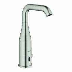 GROHE Infrarot-Elektronik Für Waschtisch Essence E 36445, DN 15 Mit Mischung Und Variabel Einstellbarem Temperaturbegrenzer, 6 V Lithium-Batterie, Typ CR-P2, Laminarstrahlregler 5,7 L/min, Supersteel