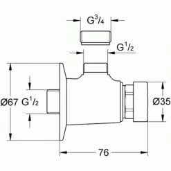 GROHE Contropress Selbstschluss-Brauseventil, DN 15 Markierung Blau Chrom, 36179000 -GROHE Geschäft 5798286 2