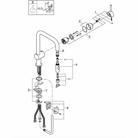Grohe Minta Einhand-Spültischbatterie, Spülbrause, Chrom 4 Grohe Minta Einhand-Spültischbatterie, Spülbrause, Chrom – Bild 2