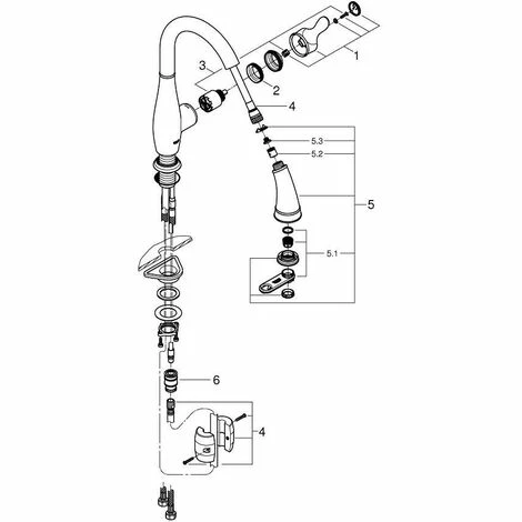 Grohe Parkfield Einhand-Spültischbatterie, ausziehbare Spülbrause, chrom Grohe Parkfield Einhand-Spültischbatterie, Ausziehbare Spülbrause, Chrom -GROHE Geschäft 58144335 3
