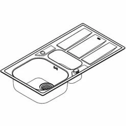 Grohe K400 Edelstahlspüle Mit Abtropffläche, 970x500mm 4 Grohe K400 Edelstahlspüle Mit Abtropffläche, 970x500mm -GROHE Geschäft 58478449 3