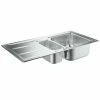 Grohe K400+ Edelstahlspüle Mit Abtropffläche, 983x513mm FlatEdge -GROHE Geschäft 58478459 1