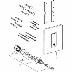 Grohe Skate Cosmopolitan Betätigungsplatte, Mit Glasoberfläche Moon White -GROHE Geschäft 58478474 3