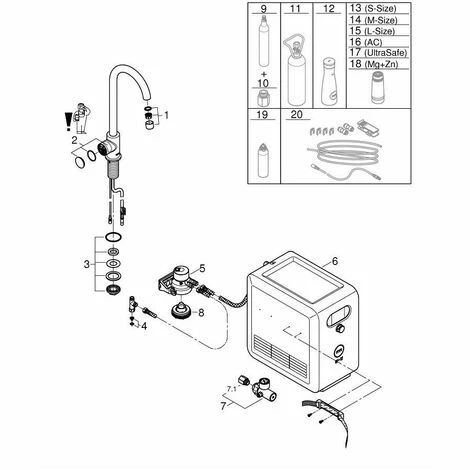 Grohe Blue Professional C-Auslauf Set, BT/WIFI, supersteel Grohe Blue Professional C-Auslauf Set, BT/WIFI, Supersteel -GROHE Geschäft 58489122 2