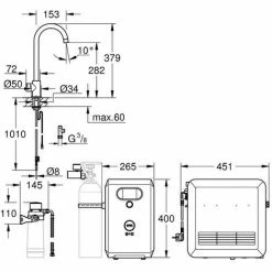 Grohe Blue Professional C-Auslauf Set, BT/WIFI, Supersteel 4 Grohe Blue Professional C-Auslauf Set, BT/WIFI, Supersteel -GROHE Geschäft 58489122 3