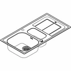 Grohe K300 Edelstahlspüle Mit Abtropffläche, 970x500mm -GROHE Geschäft 58489123 3