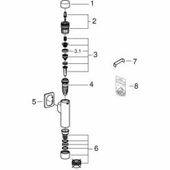 Grohe Rondo A.S. Druckspüler Für WC, Integrierte Vorabsperrung, Chrom -GROHE Geschäft 58580409 3