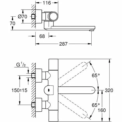 Grohe Eurosmart Cosmopolitan E Special Infrarot-Elektronik Waschtisch-Wandarmatur Grohe Eurosmart Cosmopolitan E Special Infrarot-Elektronik Waschtisch-Wandarmatur -GROHE Geschäft 58580452 4