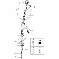 Grohe Eurodisc SE Selbstschluss-Waschtischbatterie, Ohne Mischung -GROHE Geschäft 58580465 3