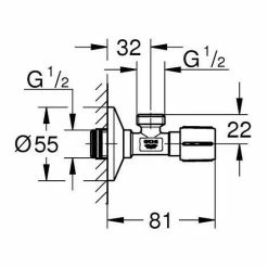 Grohe Eckventil, Metallgriff Selbstd. Anschlussgew., Chrom -GROHE Geschäft 58605607 4