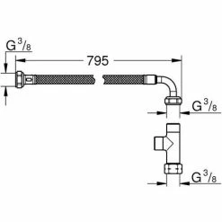 Grohe Installationsset Schlauch Und T-Stück, Aufsatz Bau Keramik, Chrom -GROHE Geschäft 58605772 3